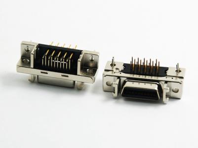 SCSI Connector HPDB Type Female R/A PCB Mount  14 20 26 36 50 68 100 Pins